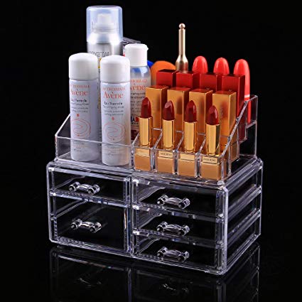 JADEBEAR 2pcs Quality Acrylic Makeup and Jewelry storage Display Boxes Cosmetic Organizer (1156)