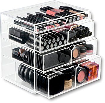 ORIGINAL BEAUTY BOX Acrylic Makeup Organizer Cosmetic Storage Drawers Display...