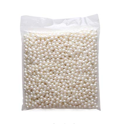 USONG 1500Pcs Diameter 6mm Art Faux Pearls Make Up Brush Holder Accessories (Cream-colored)