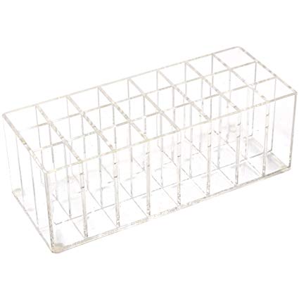 Erlvery DaMain Clear 24 Spaces Acrylic Lipsticks Holder Lip Gloss Makeup/Cosmetic Organizer/Display/Showcase