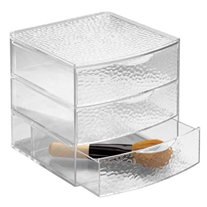 InterDesign Rain 3 Drawer Large Box, Clear