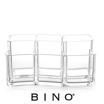 BINO 'The Wave' 6 Compartment Acrylic Jewelry and Makeup Organizer, Clear and Transparent Cosmetic Beauty Vanity Holder Storage