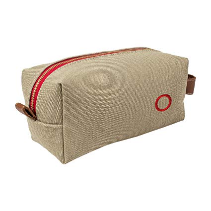 Cathy's Concepts Personalized Waxed Canvas & Leather Dopp Kit, Tan, Letter O