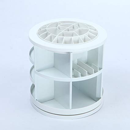 Newerlives CM401 Rotating Makeup Storage Tower Cosmetic Carousel with 360 Degree Rotation, Two Color(white)