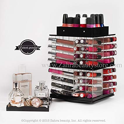 Zahra Beauty Store Spinning Lipgloss Towers- Acrylic Lipstick Holders- Different Colors Are Available...patent Pending (Noir ( black))